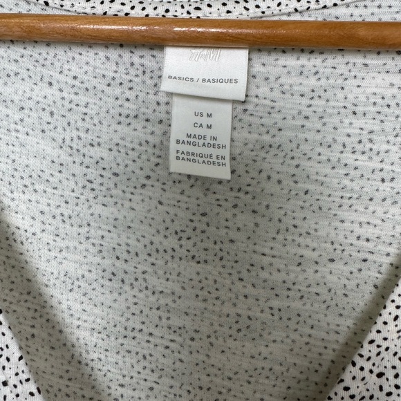H&M Jersey‎ Wrap Dress in Ecru/Polka Dot Size Medium - Picture 9 of 12